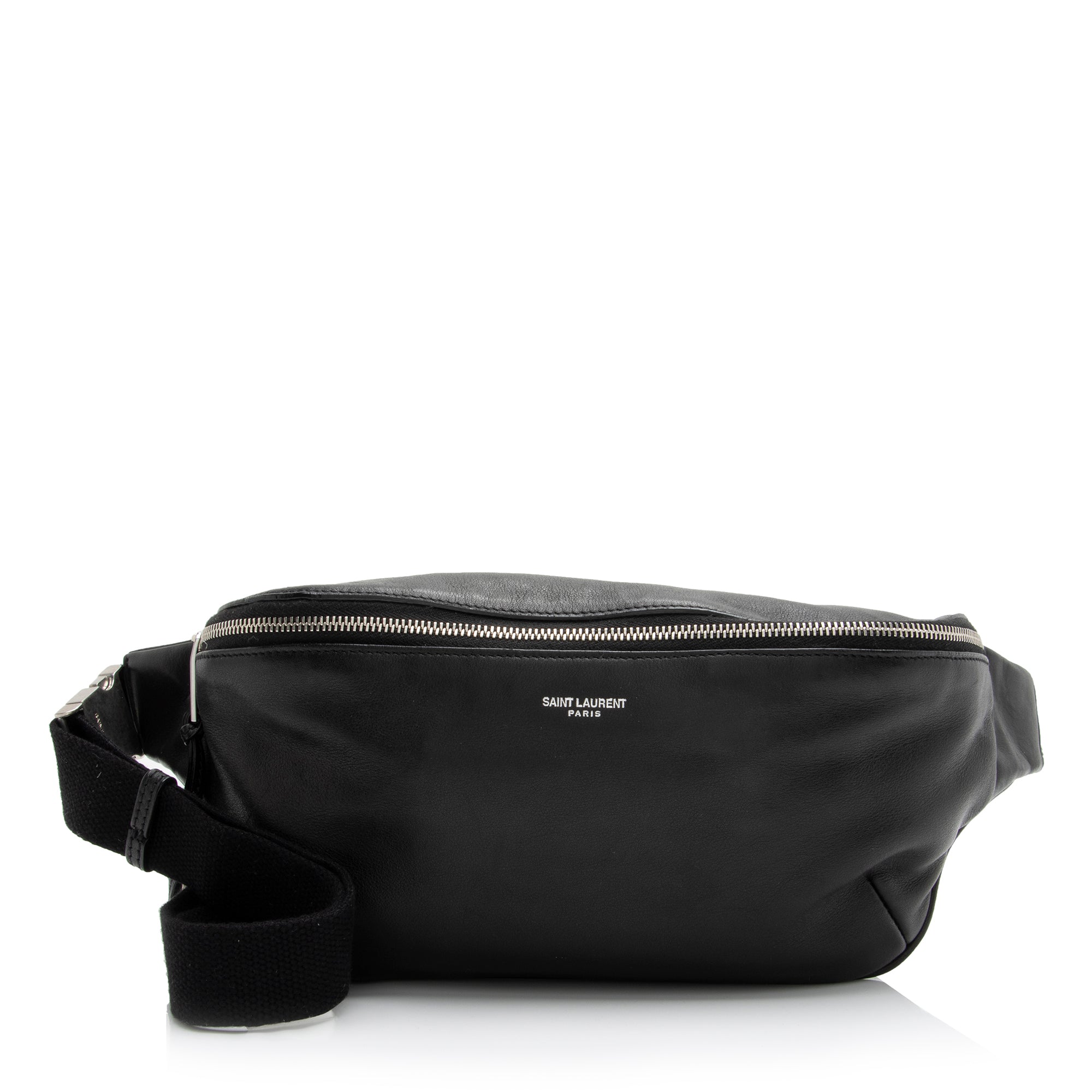 Saint Laurent Soft Calfskin Logo Classic Zipped Crossbody Belt Bag (SHF-518wkT)