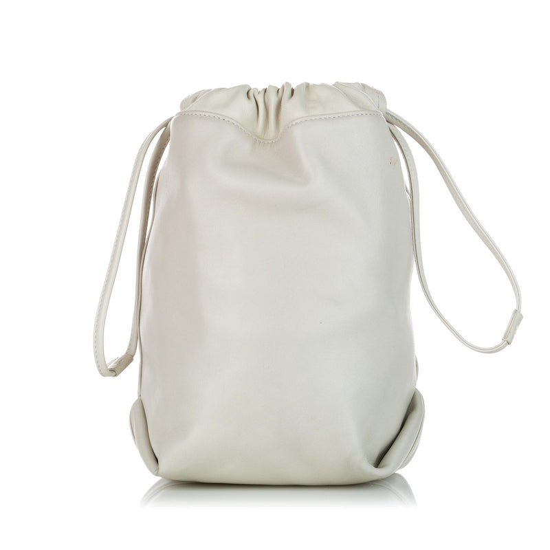 Saint Laurent Teddy Leather Bucket Bag (SHG-32462)