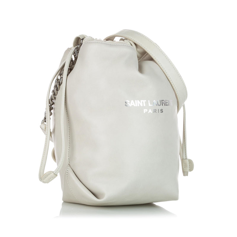 Saint Laurent Teddy Leather Bucket Bag (SHG-32462)