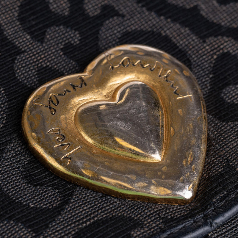 Saint Laurent Vintage Canvas Heart Crossbody (SHG-36183)
