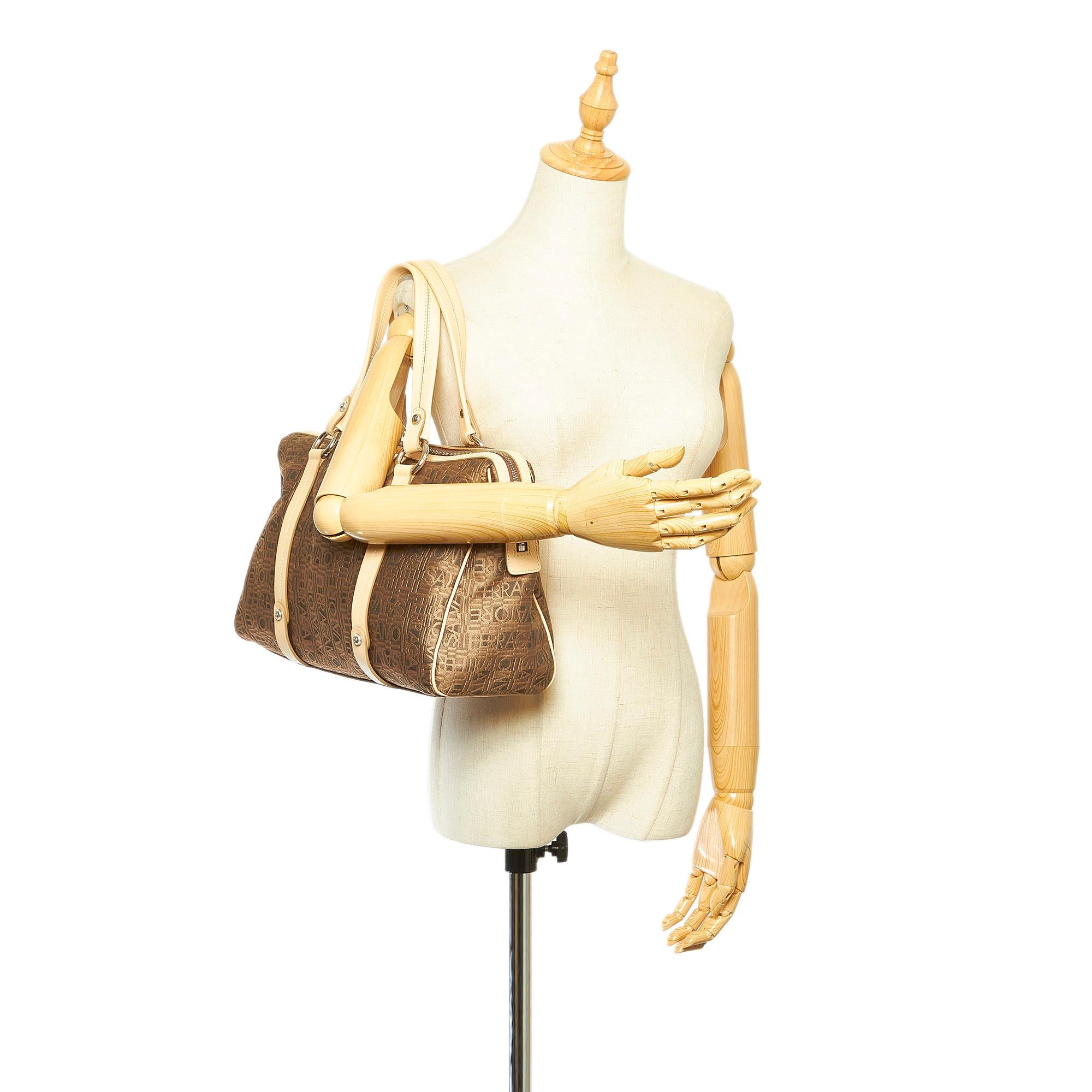 Salvatore Ferragamo Gancini Canvas Shoulder Bag (SHG-19877)
