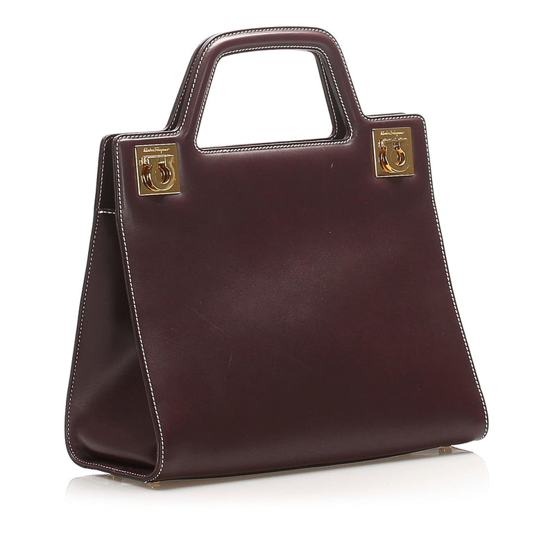 Salvatore Ferragamo Gancini Leather Handbag (SHG-31537)