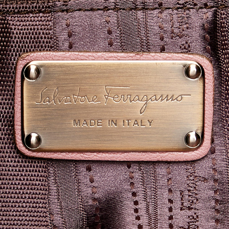 Salvatore Ferragamo Gancini Leather Handbag (SHG-33362)