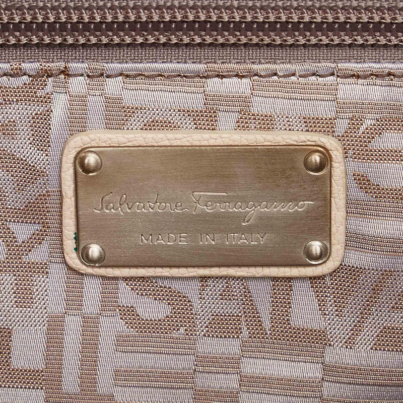 Salvatore Ferragamo Gancini Leather Hobo Bag (SHG-22130)