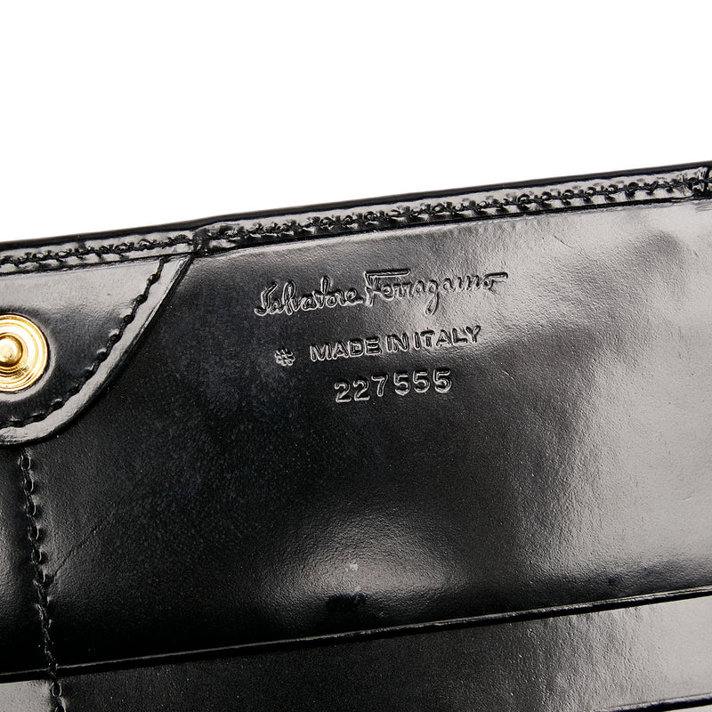 Salvatore Ferragamo Gancini Leather Long Wallet (SHG-27989)