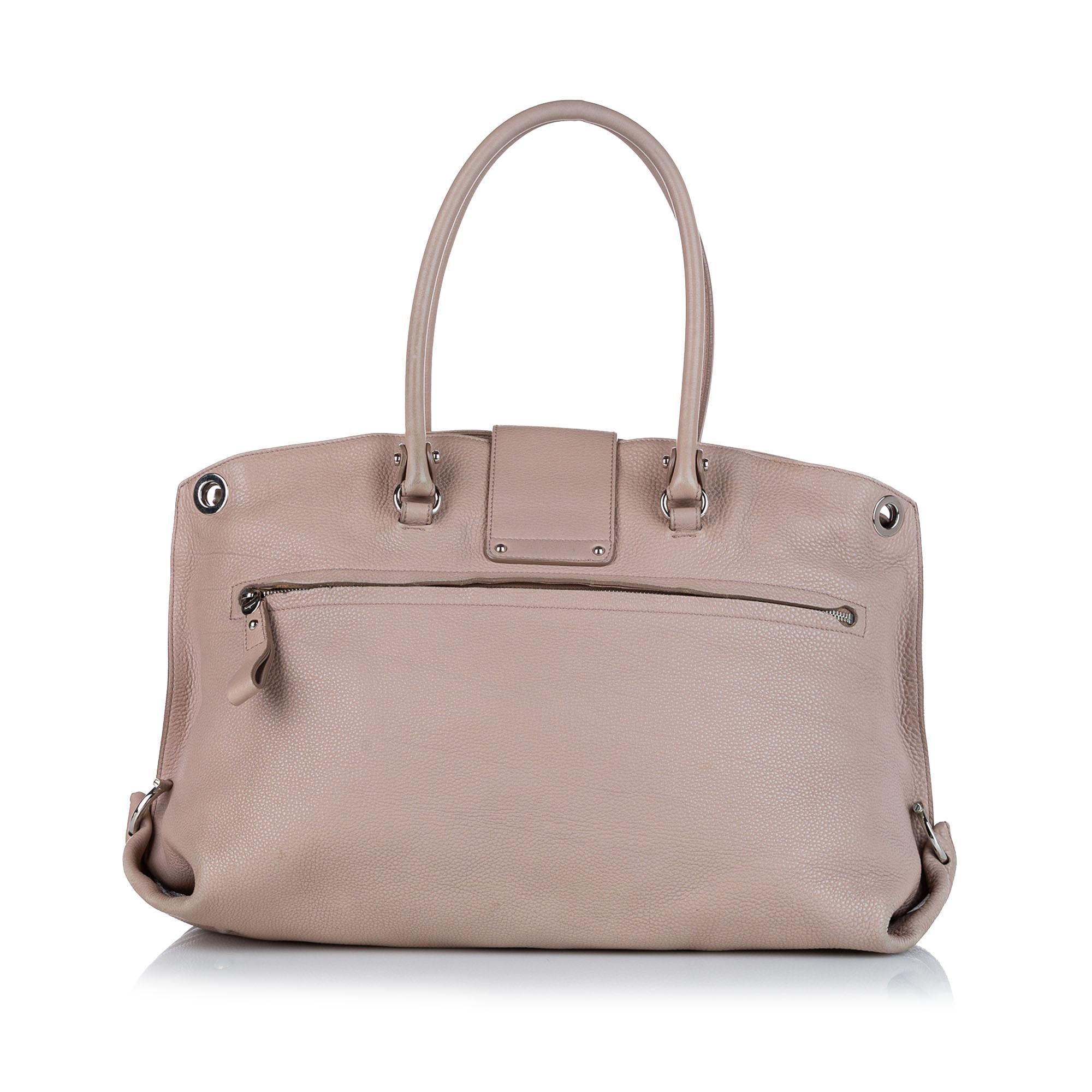 Salvatore Ferragamo Gancini Leather Satchel (SHG-23255)