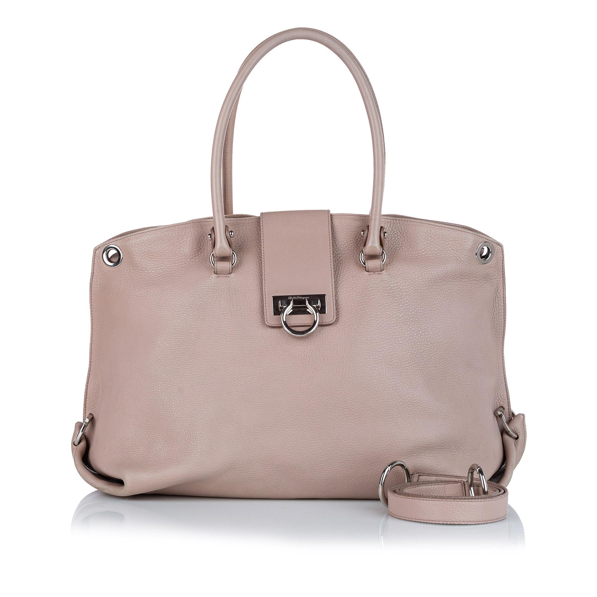 Salvatore Ferragamo Gancini Leather Satchel (SHG-23255)