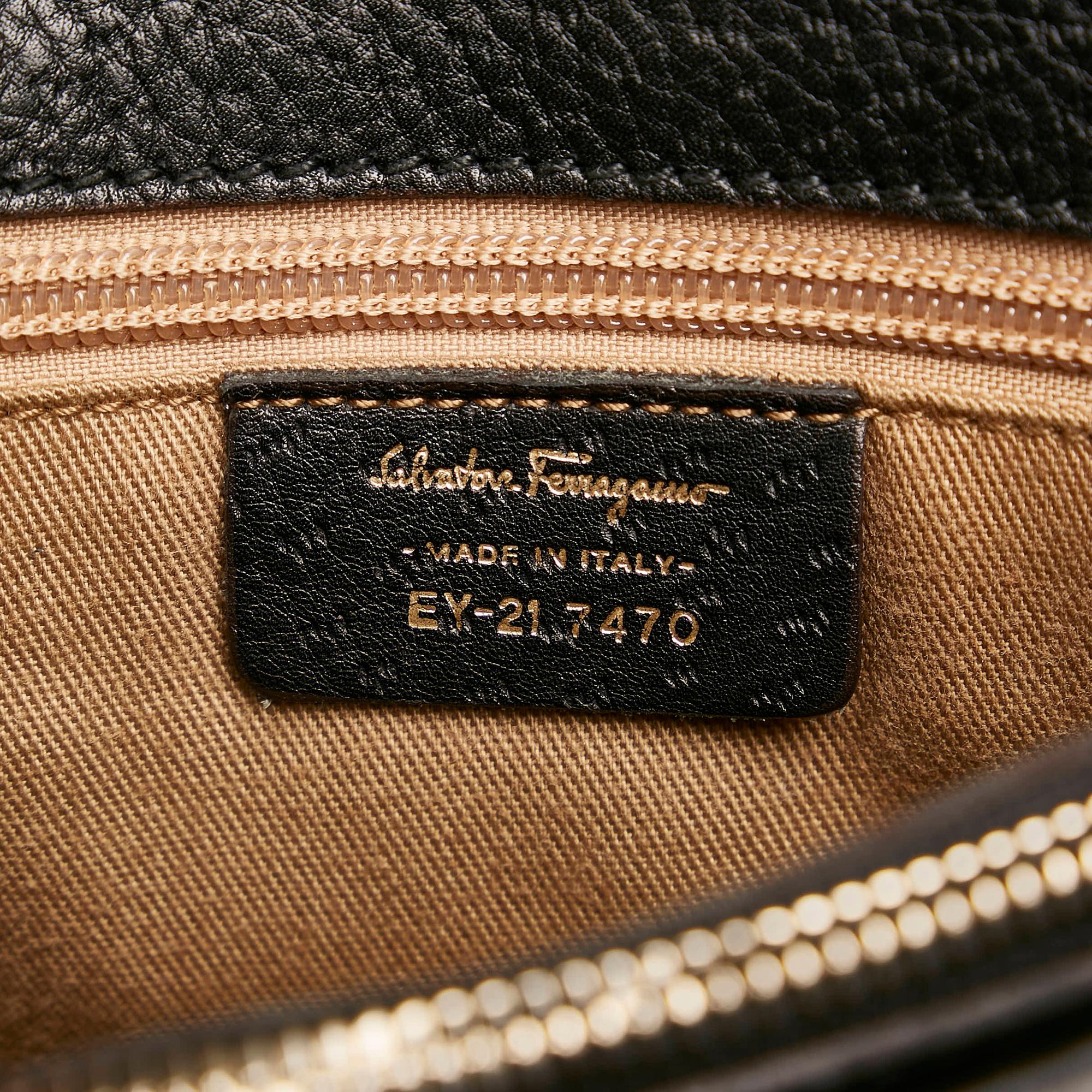 Salvatore Ferragamo Gancini Leather Satchel (SHG-30803)