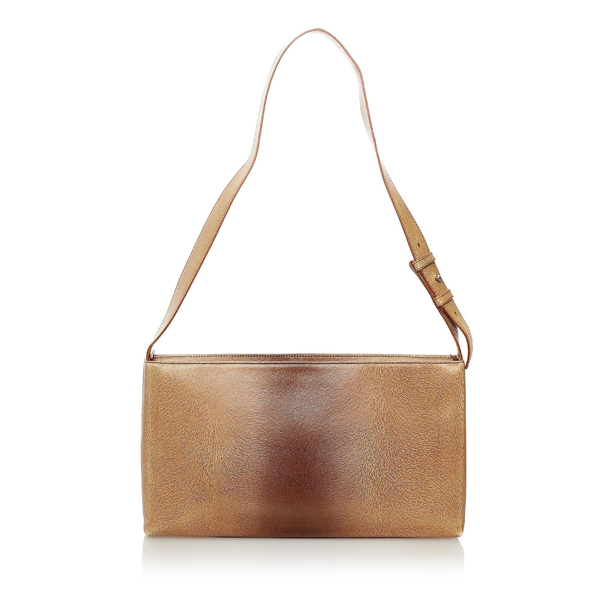 Salvatore Ferragamo Gancini Leather Shoulder Bag (SHG-31336)
