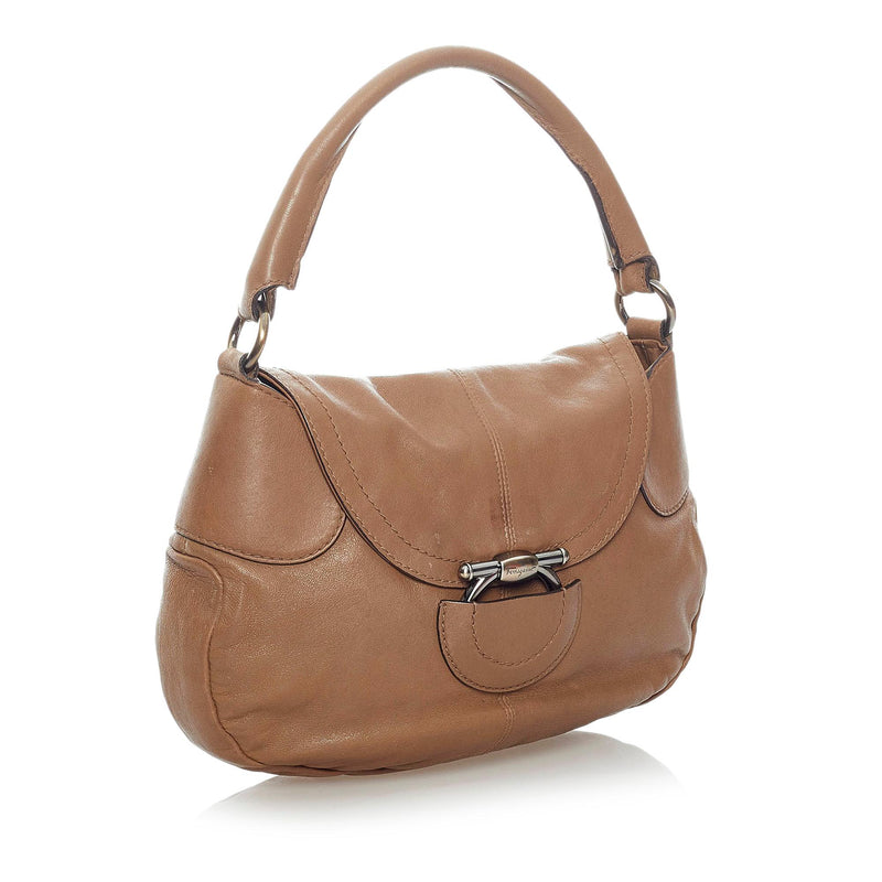Salvatore Ferragamo Gancini Leather Shoulder Bag (SHG-36042) – LuxeDH