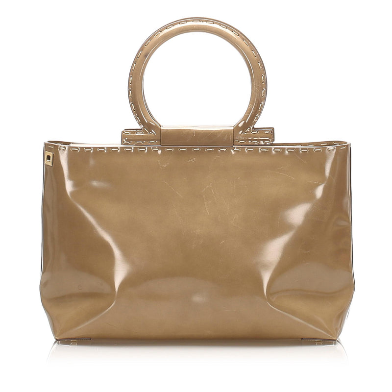 Salvatore Ferragamo Gancini Leather Tote Bag (SHG-15491)