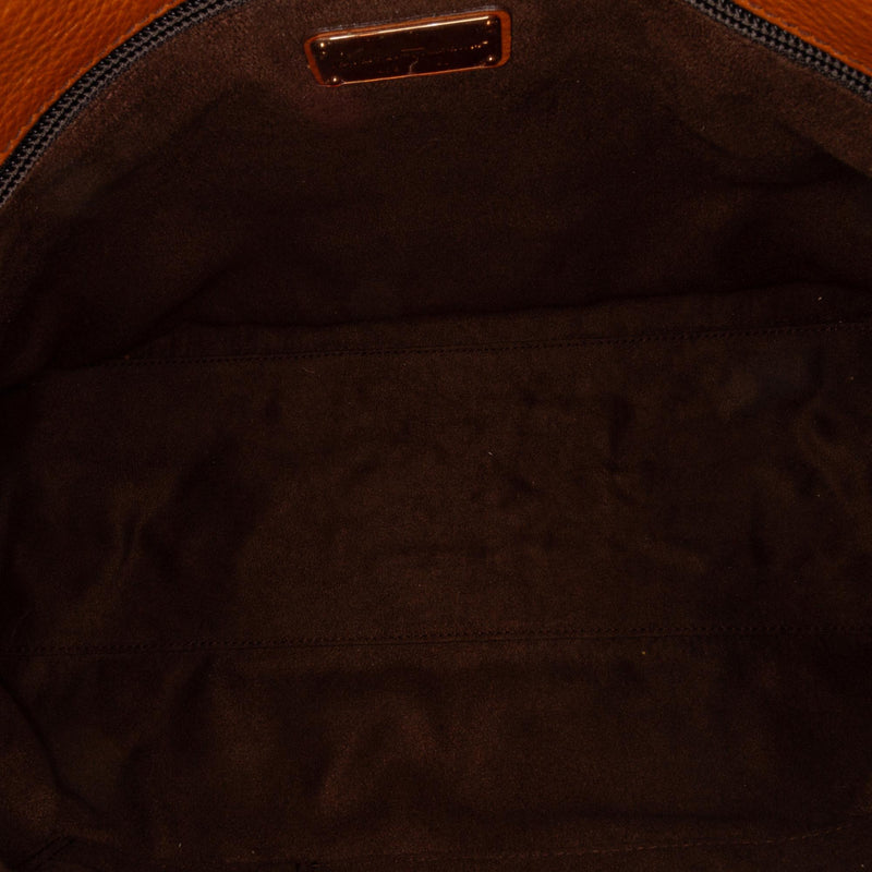Salvatore Ferragamo Gancini Leather Tote Bag (SHG-35756)