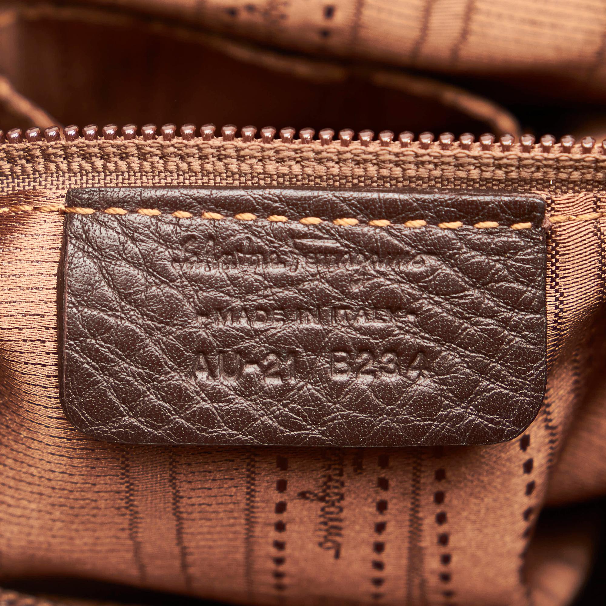 Salvatore Ferragamo Gancini Marisa Leather Shoulder Bag (SHG-28877)