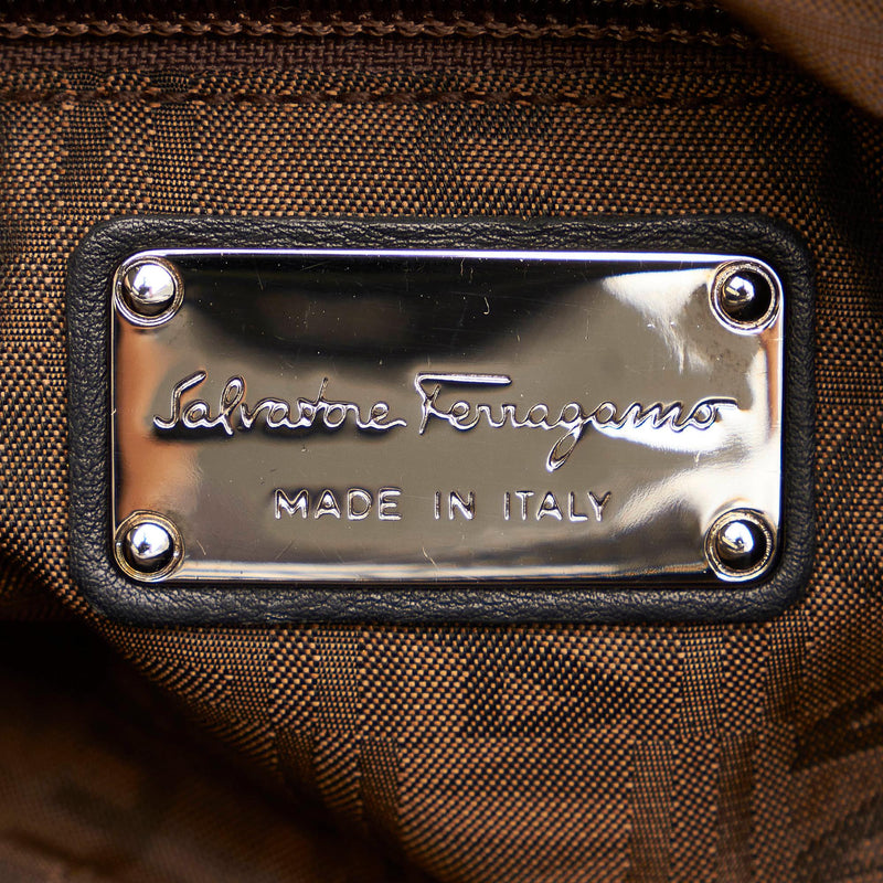 Salvatore Ferragamo Gancini Marisa Patent Leather Handbag (SHG-31731)