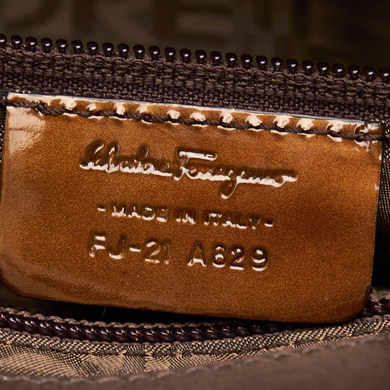 Salvatore Ferragamo Gancini Patent Leather Handbag (SHG-21656)