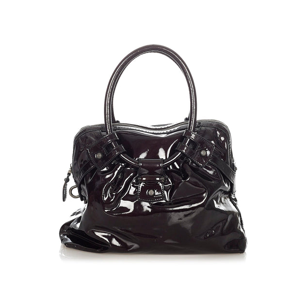 Salvatore Ferragamo Gancini Patent Leather Handbag (SHG-22022)