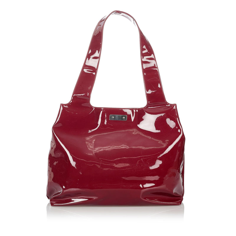 Salvatore Ferragamo Gancini Patent Leather Tote Bag (SHG-27184)