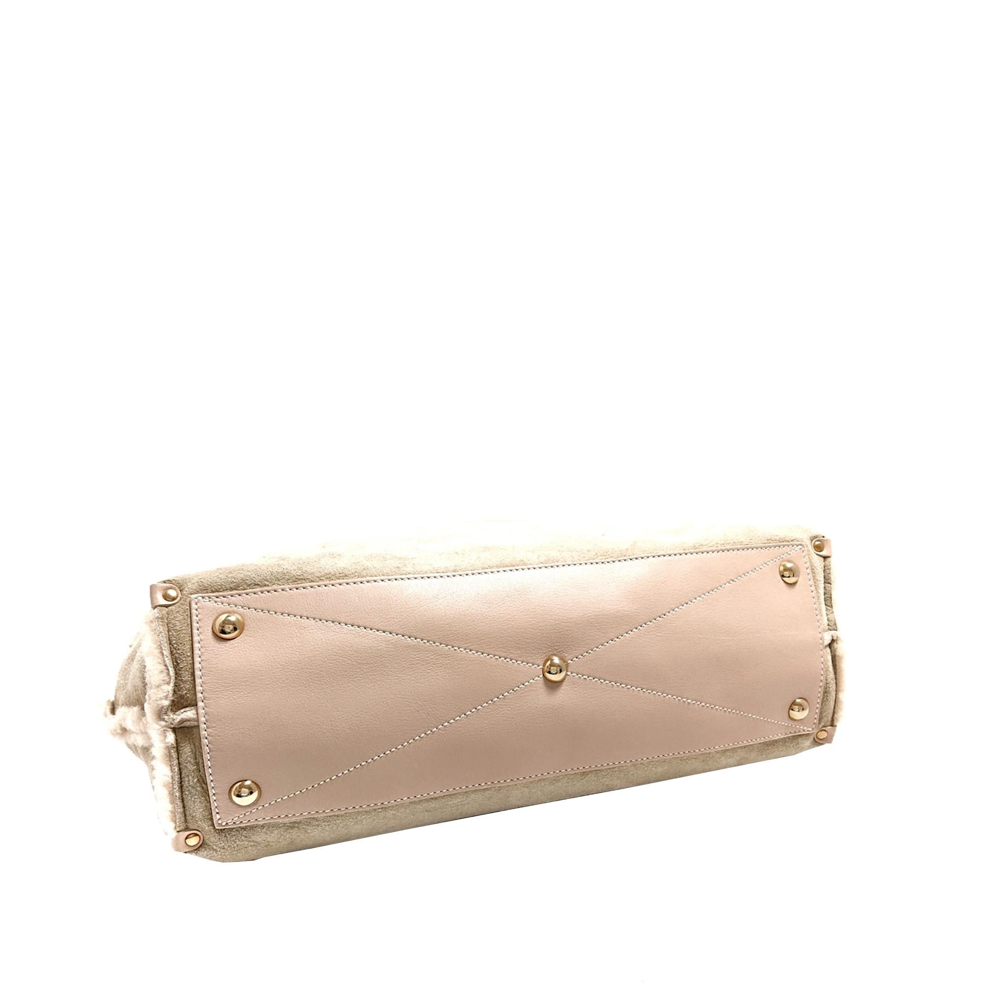 Salvatore Ferragamo Gancini Suede Leather Handbag (SHG-31275)