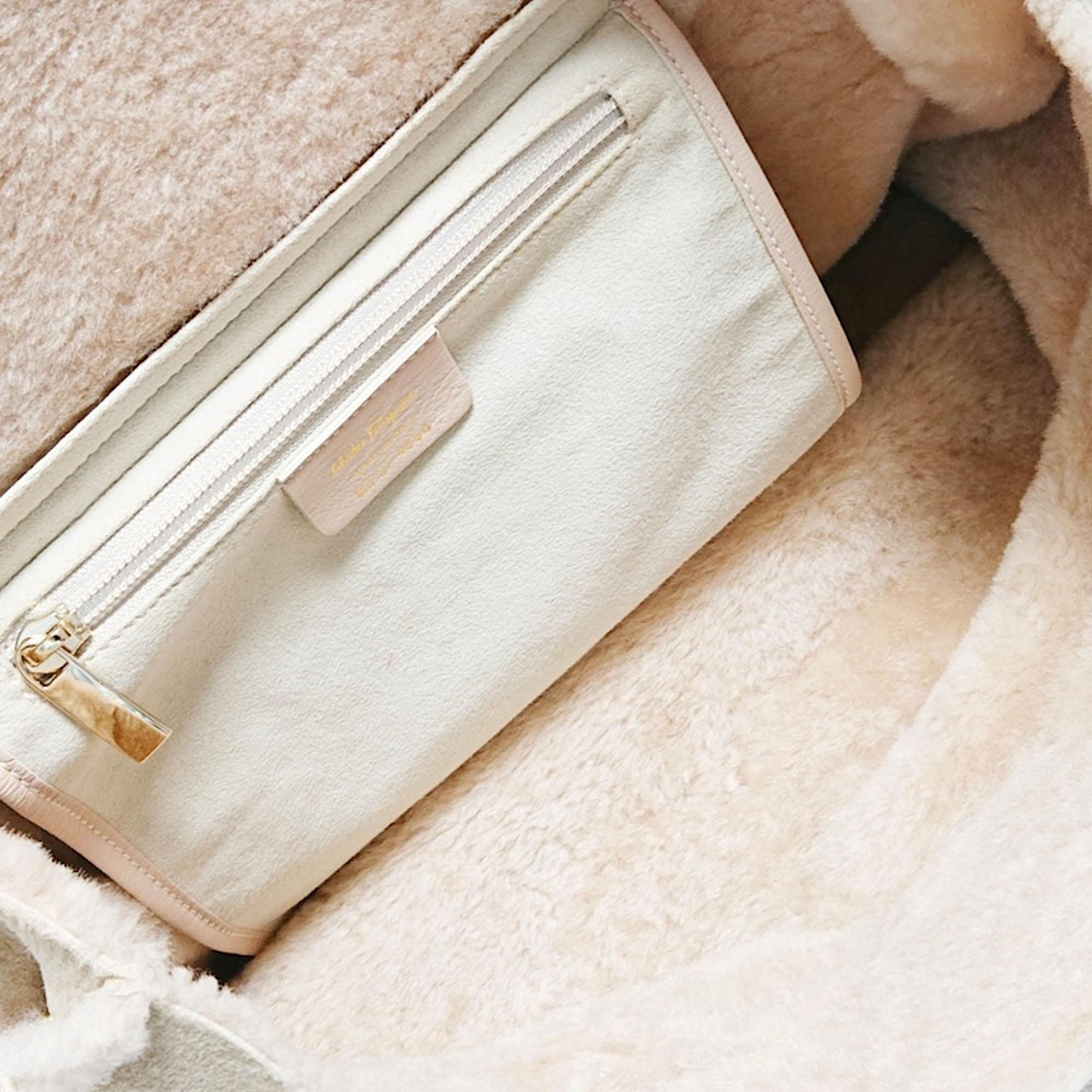 Salvatore Ferragamo Gancini Suede Leather Handbag (SHG-31275)