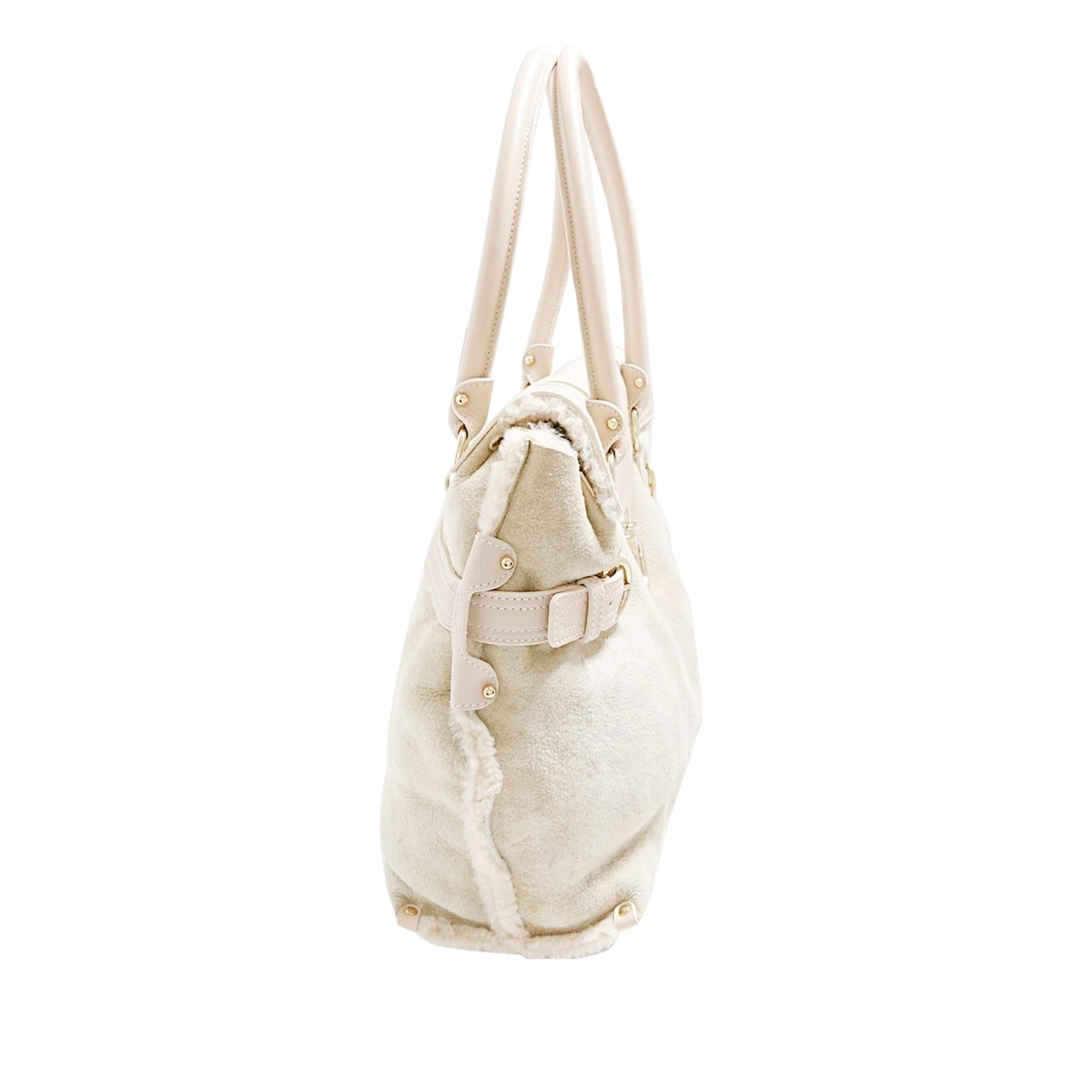 Salvatore Ferragamo Gancini Suede Leather Handbag (SHG-31275)