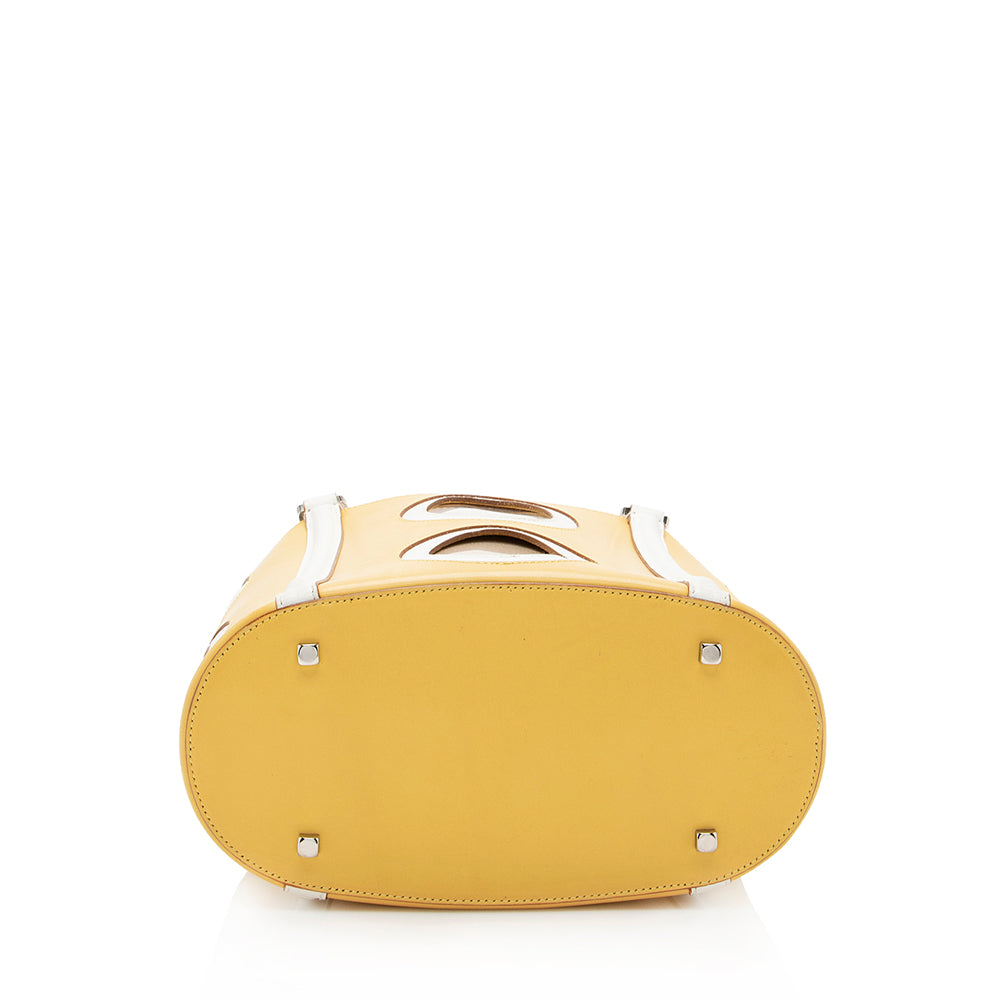 Salvatore Ferragamo Leather Cut Out Bucket Bag (SHF-19467)