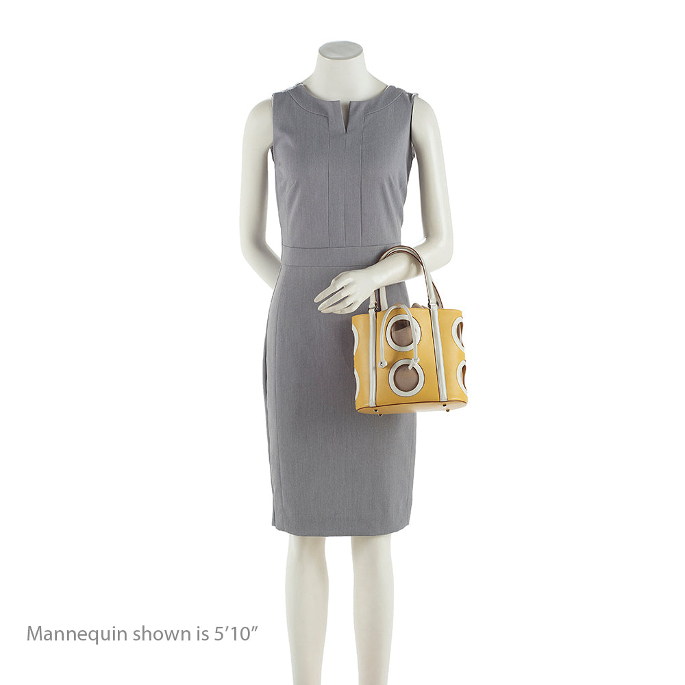 Salvatore Ferragamo Leather Cut Out Bucket Bag (SHF-19467)