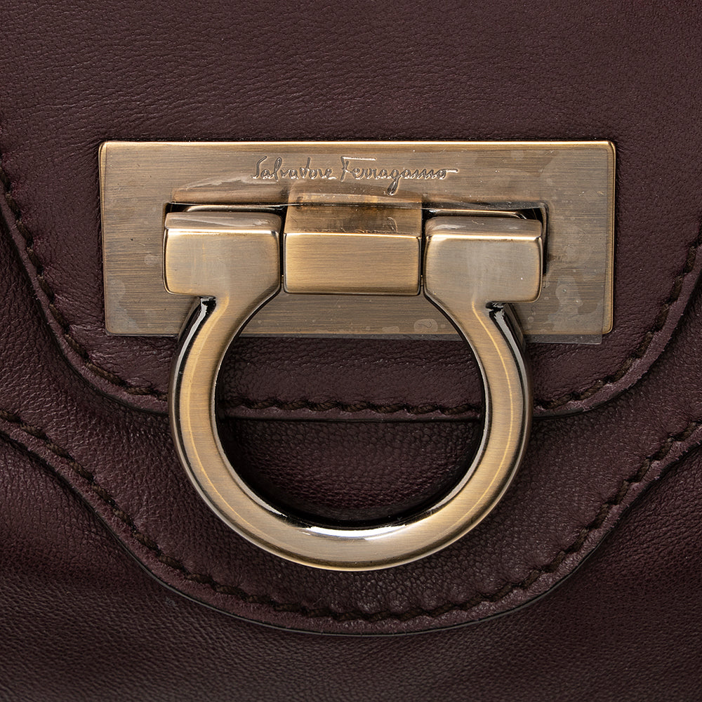 Salvatore Ferragamo Leather Marisa Satchel (SHF-22093)