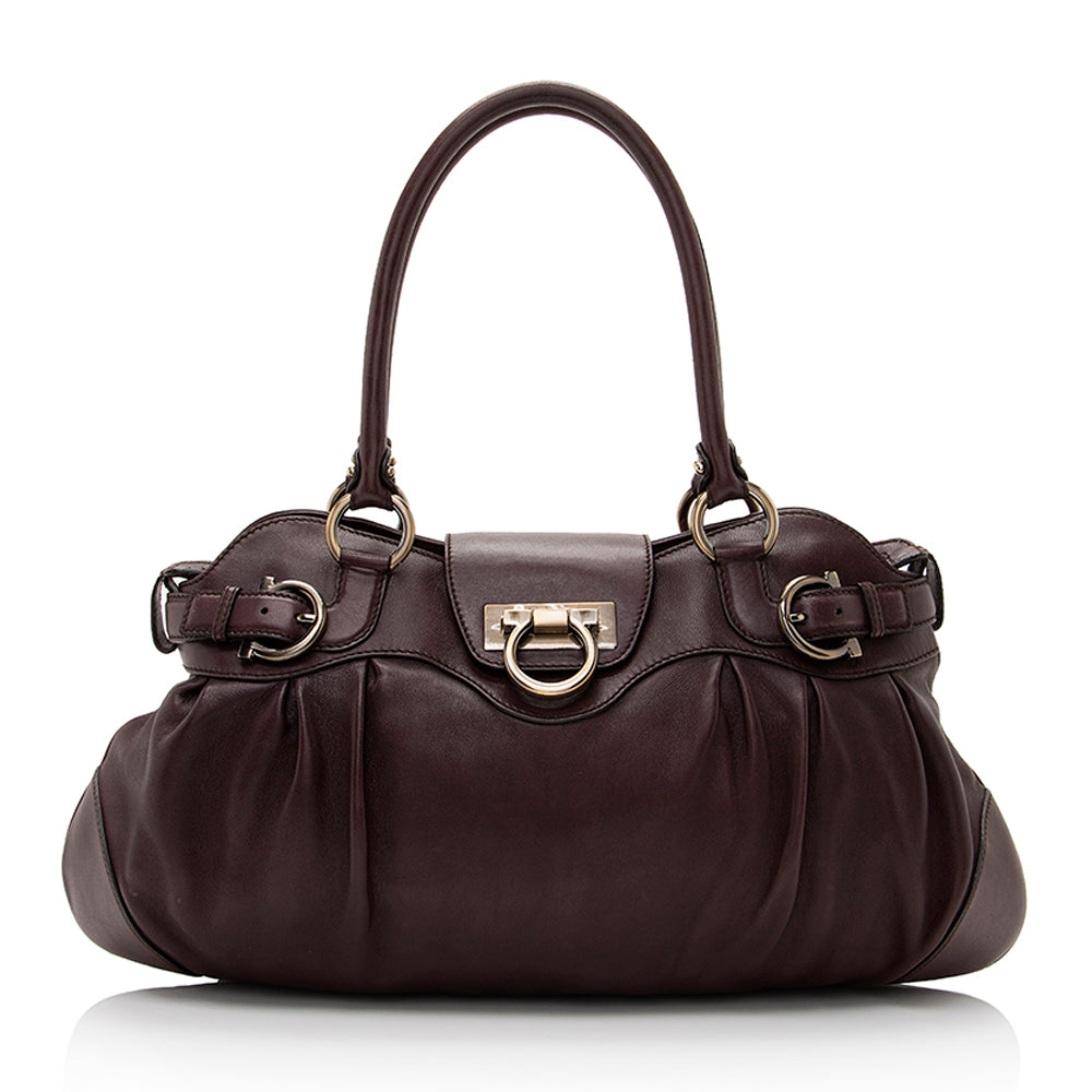 Salvatore Ferragamo Leather Marisa Satchel (SHF-22093)