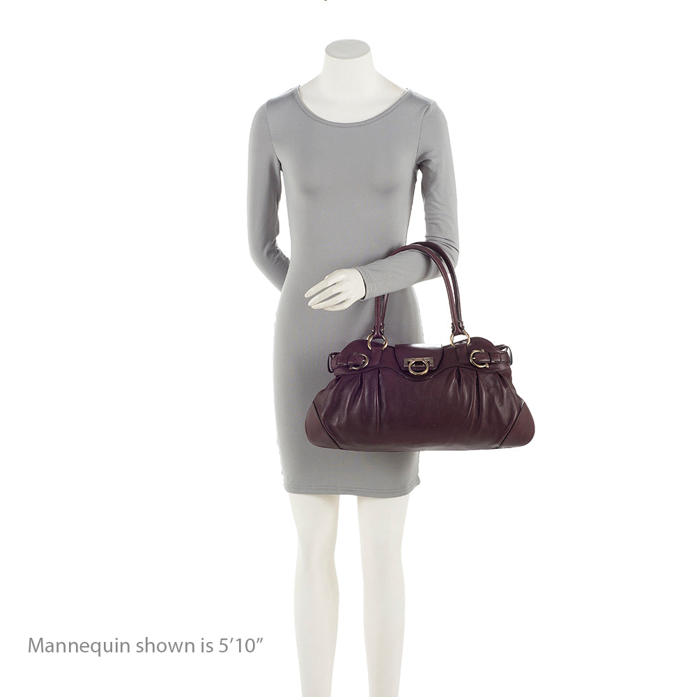 Salvatore Ferragamo Leather Marisa Satchel (SHF-22093)