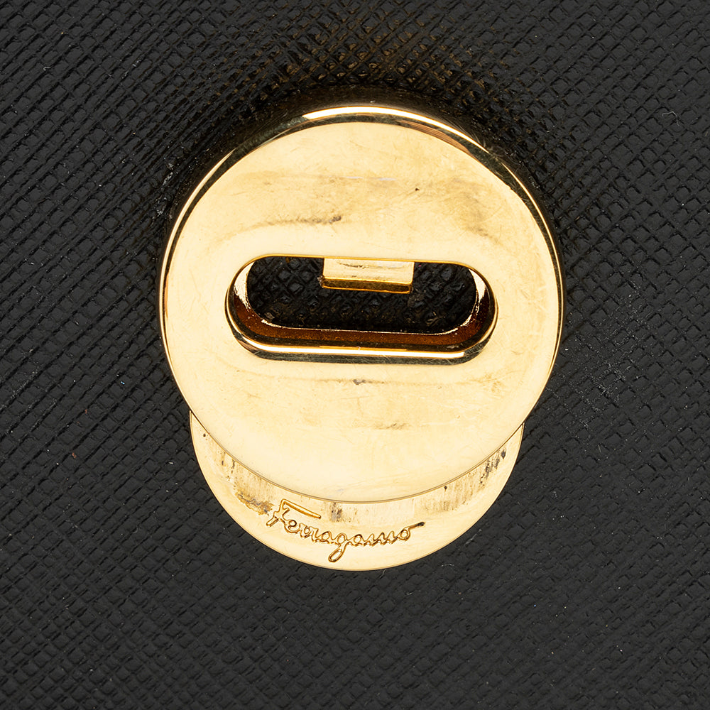 Salvatore Ferragamo Leather Vara Carrie Small Satchel - FINAL SALE (SHF-20158)