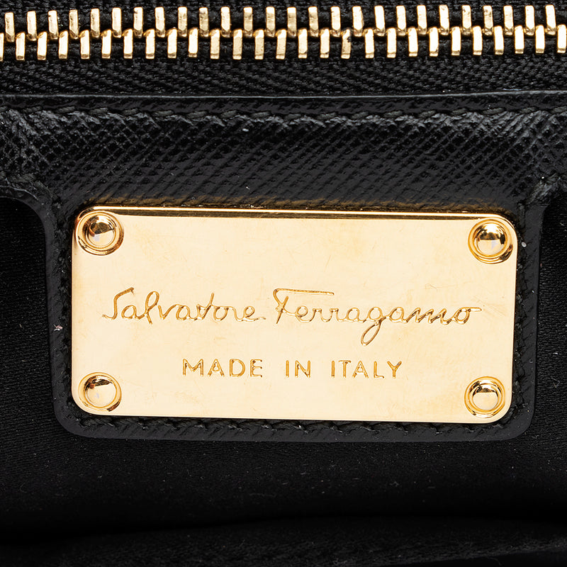 Salvatore Ferragamo Leather Vara Carrie Small Satchel - FINAL SALE (SHF-20158)