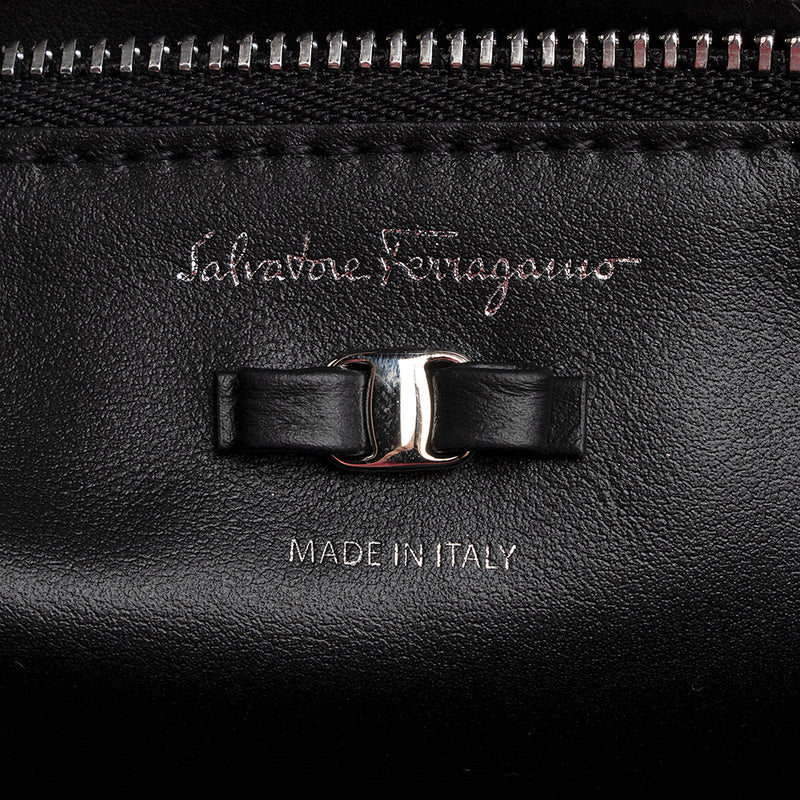 Salvatore Ferragamo Leather Vara Rainbow Colorblock Shoulder Bag (SHF-20624)