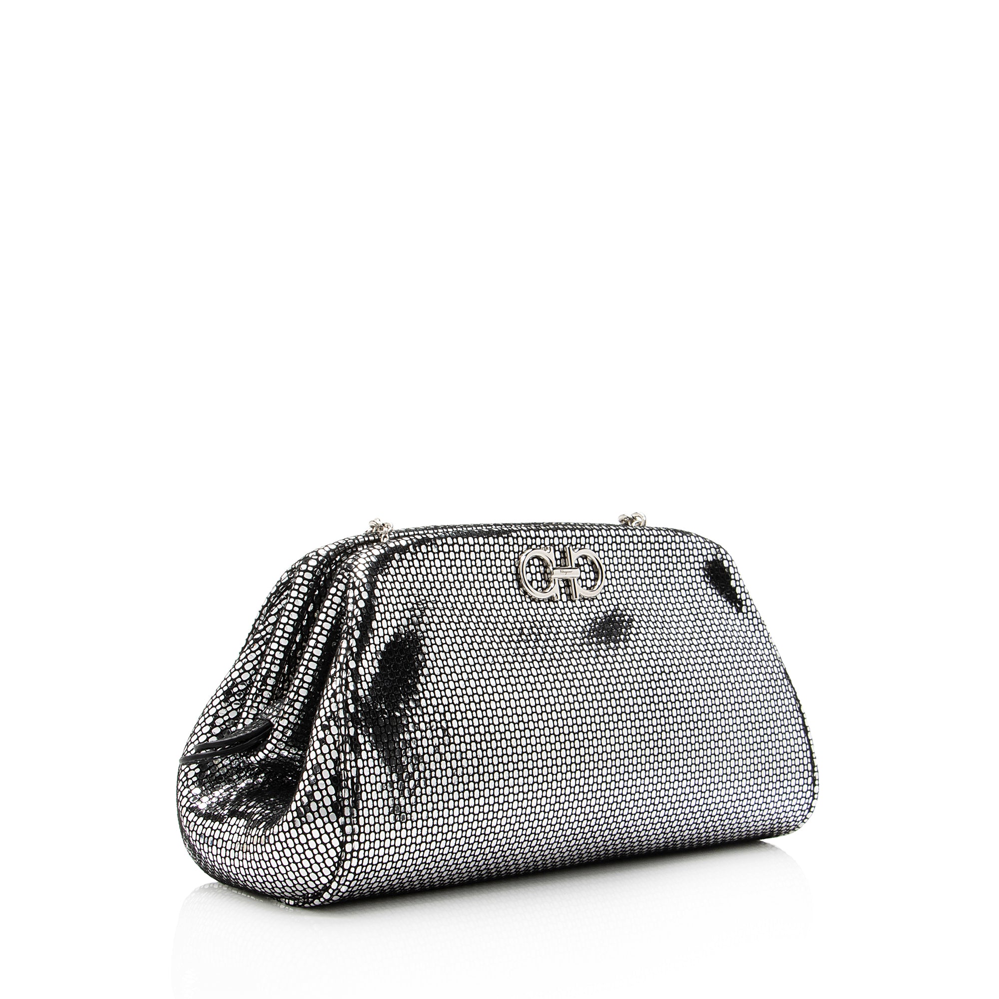 Salvatore Ferragamo Metallic Lame Double Gancio Mini Bag (SHF-23027)