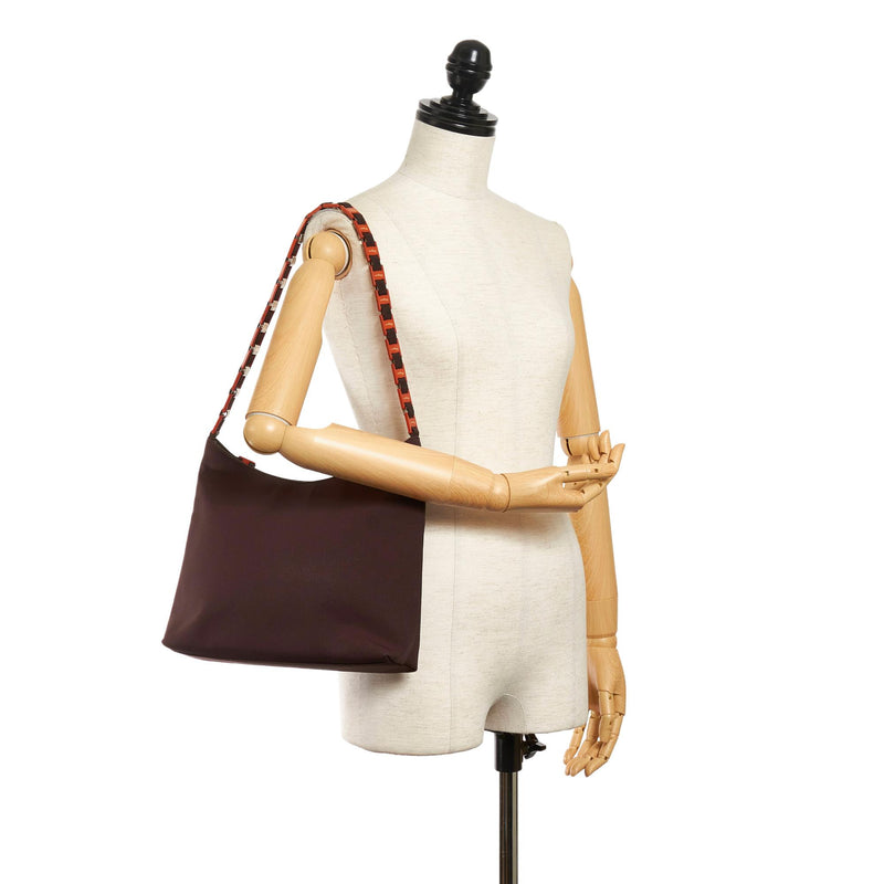 Salvatore Ferragamo Nylon Chain Shoulder Bag (SHG-31786)