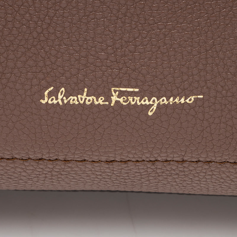 Salvatore Ferragamo Pebbled Leather Hobo (SHF-17996)