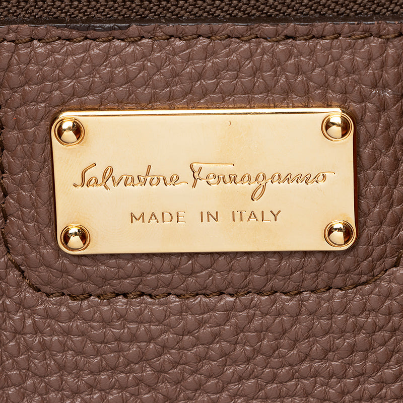Salvatore Ferragamo Pebbled Leather Hobo (SHF-17996)