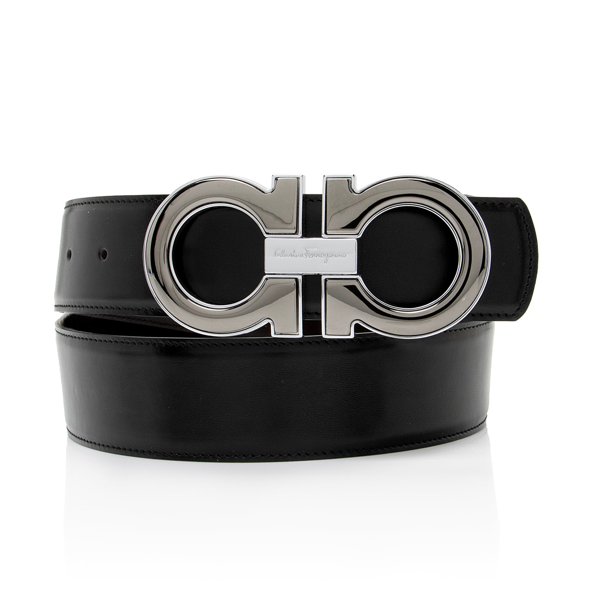 Salvatore Ferragamo Reversible Leather Gancini Belt - Size 34 / 85 (SHF-004QoI)