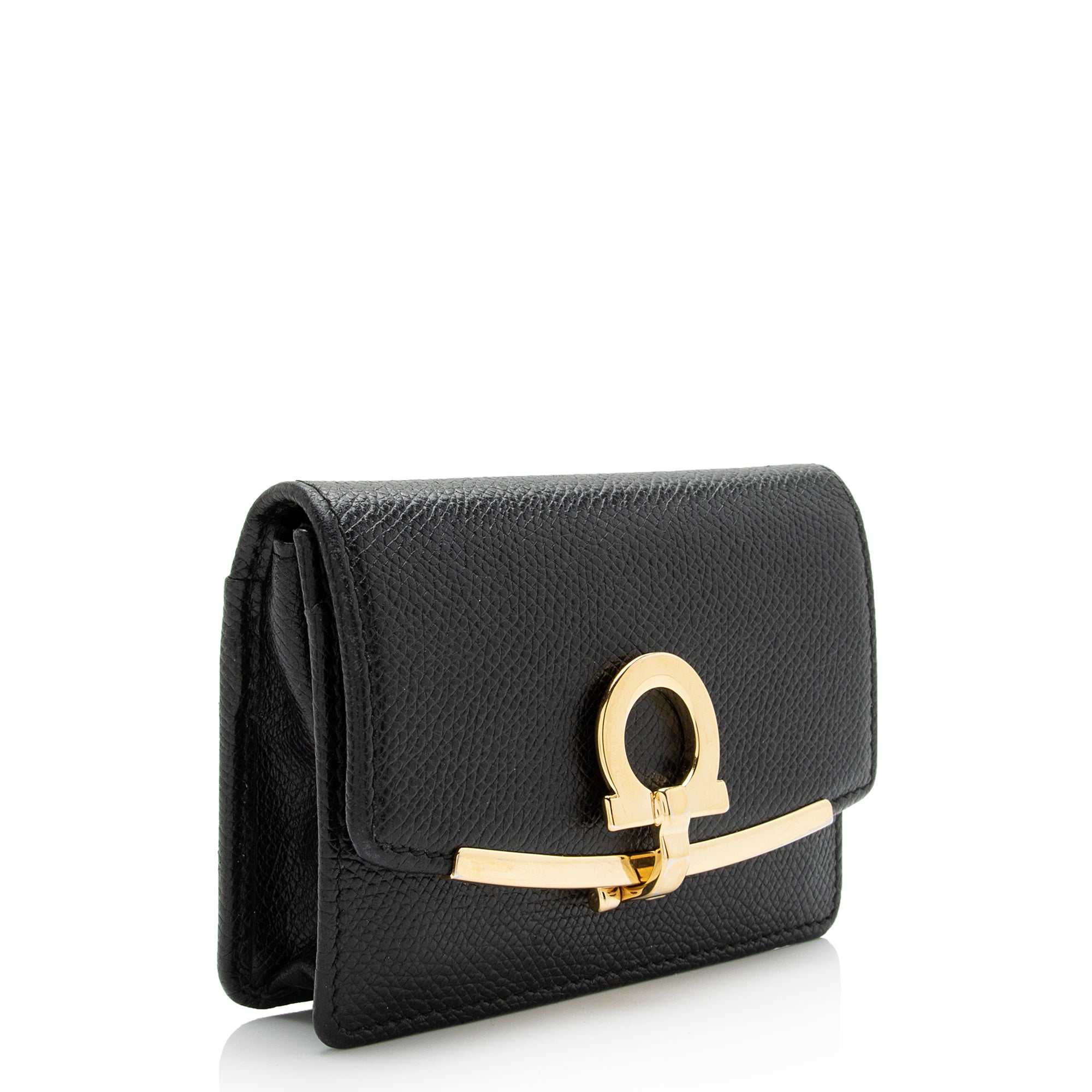 Salvatore Ferragamo Saffiano Gancini Card Case (SHF-23836)