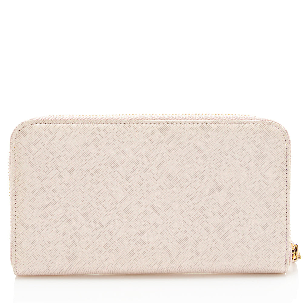 Salvatore Ferragamo Saffiano Giove Zip Around Continental