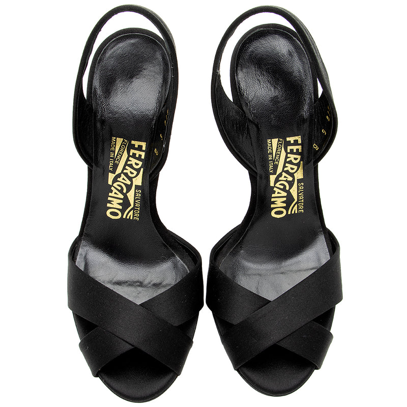 Salvatore Ferragamo Satin Slingback Sandals - Size 6 / 36 (SHF-19076)