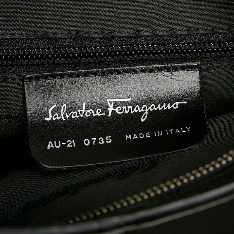 Salvatore Ferragamo Vara Canvas Shoulder Bag (SHG-23806)