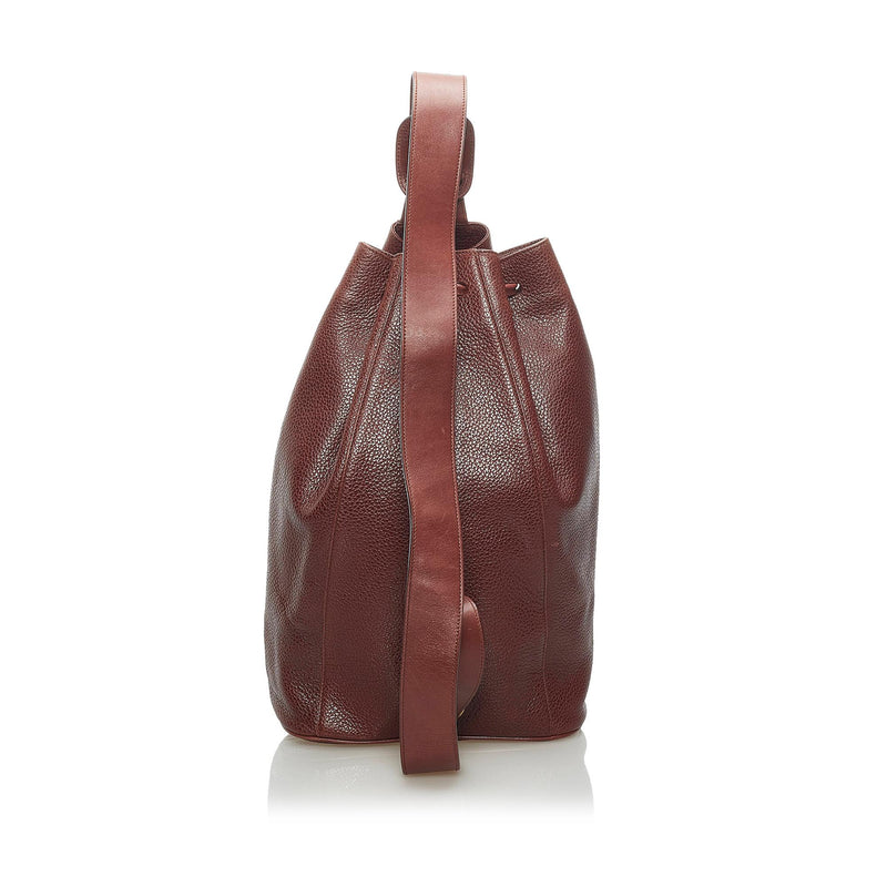 Salvatore Ferragamo Vara Drawstring Leather Backpack (SHG-34197)