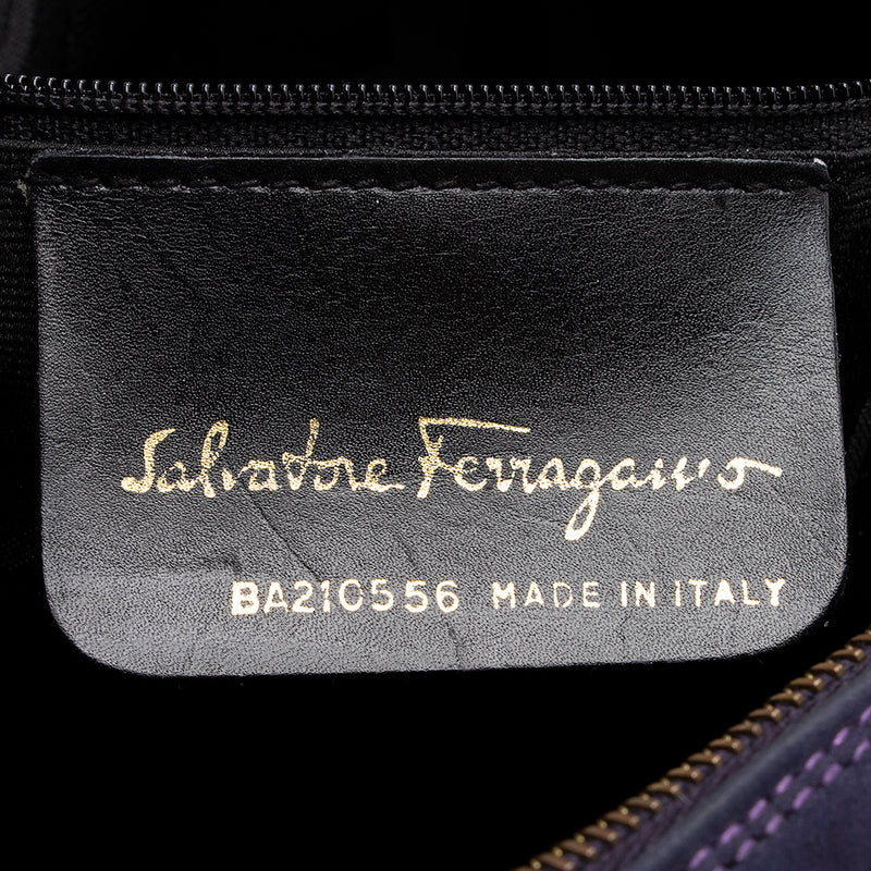 Salvatore Ferragamo Vintage Suede Gancinini Camera Bag (SHF-20902)