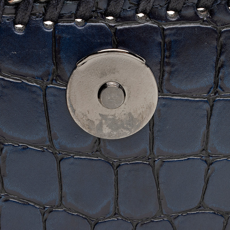 Stella McCartney Croc Embossed Faux Leather Falabella Box Bag (SHF-20262)