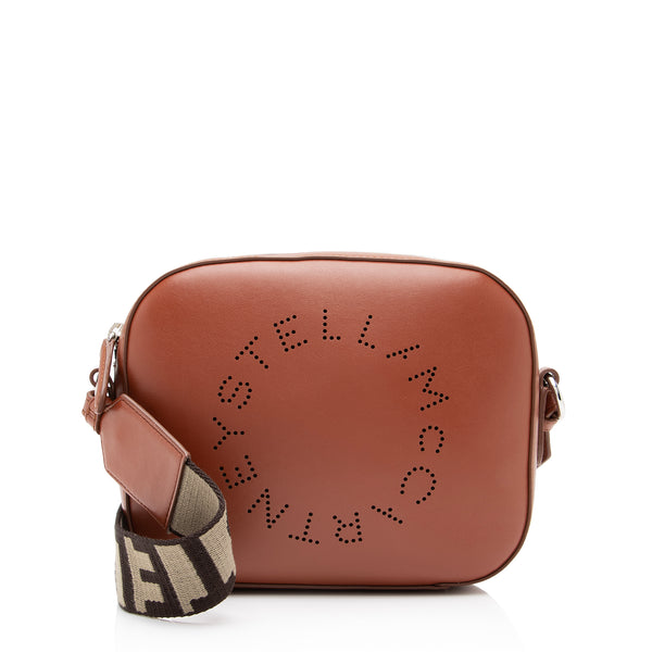 Stella McCartney Eco Alter Nappa Perforated Logo Mini Camera Bag (SHF-IUxckS)