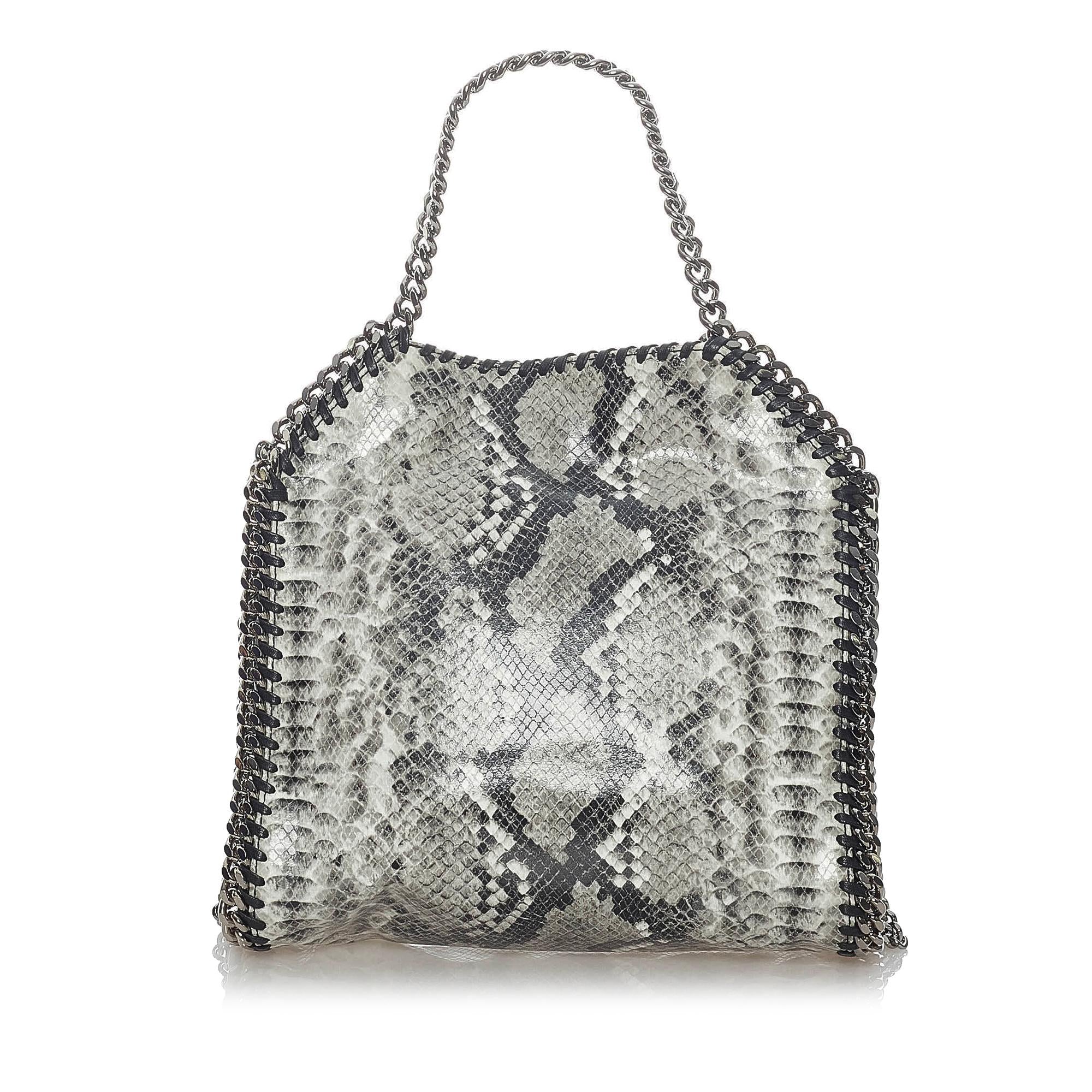 Stella McCartney Mini Falabella Faux Snake Skin Fold-Over Tote Bag (SHG-30650)