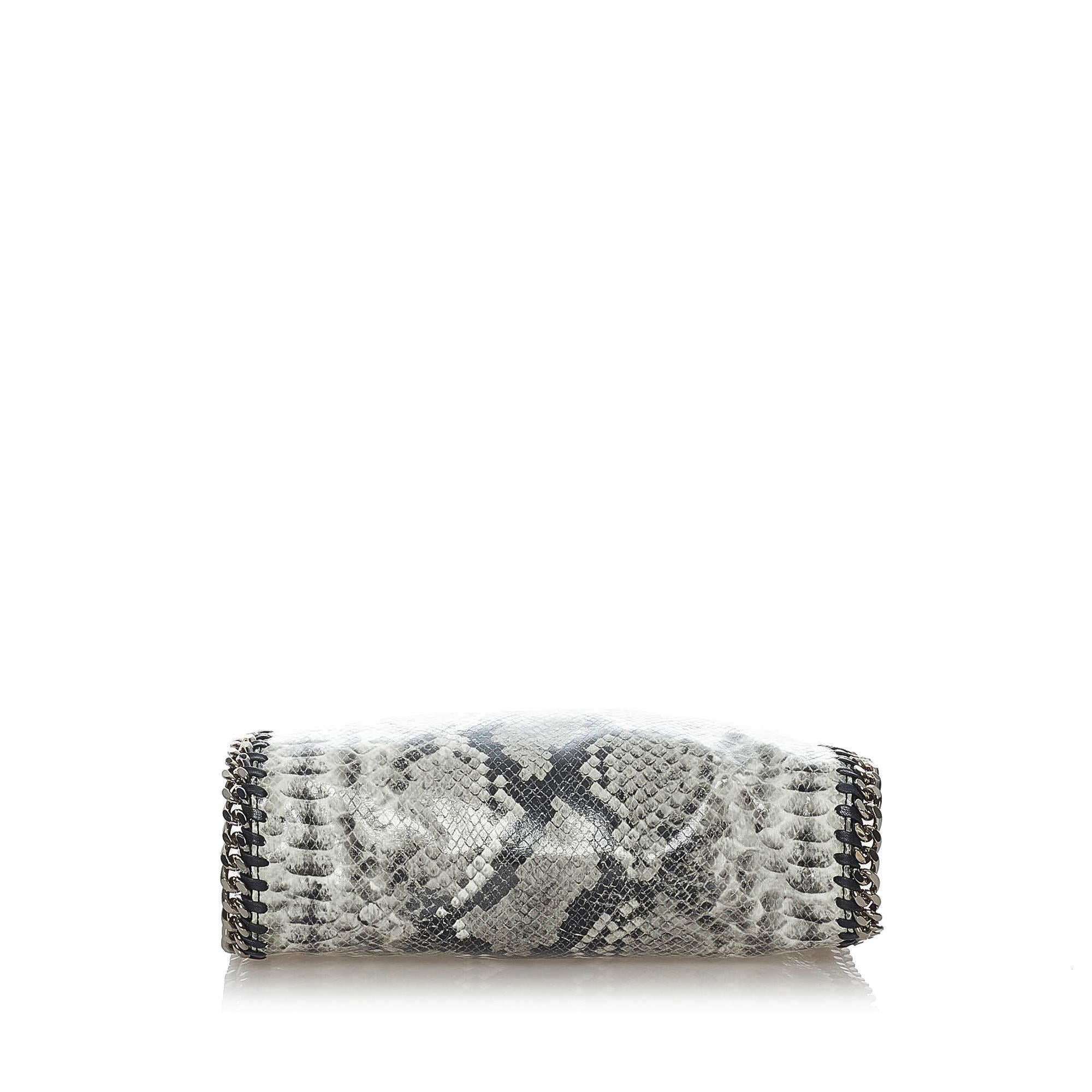 Stella McCartney Mini Falabella Faux Snake Skin Fold-Over Tote Bag (SHG-30650)