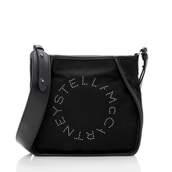 Stella McCartney Nylon Eco Alter Studded Logo Mini Crossbody Bag (SHF-20965)