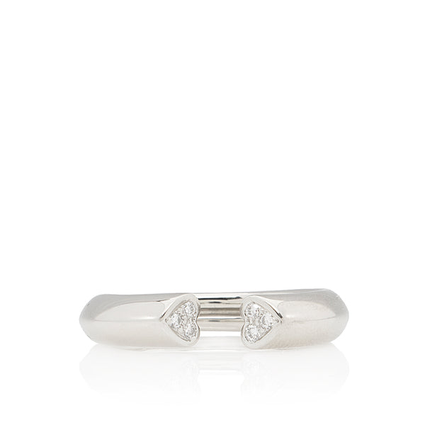 Tiffany & Co. 18K White Gold Diamond Tenderness Heart Ring - Size 7 (SHF-15334)