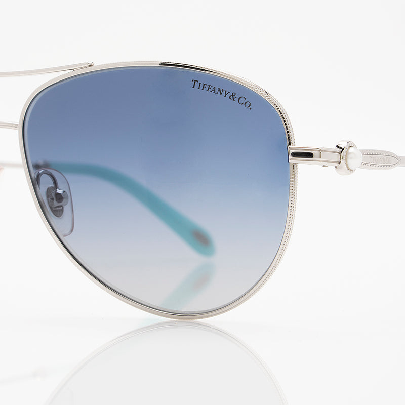 Tiffany & Co. Pearl Aviator Sunglasses (SHF-19905) – LuxeDH